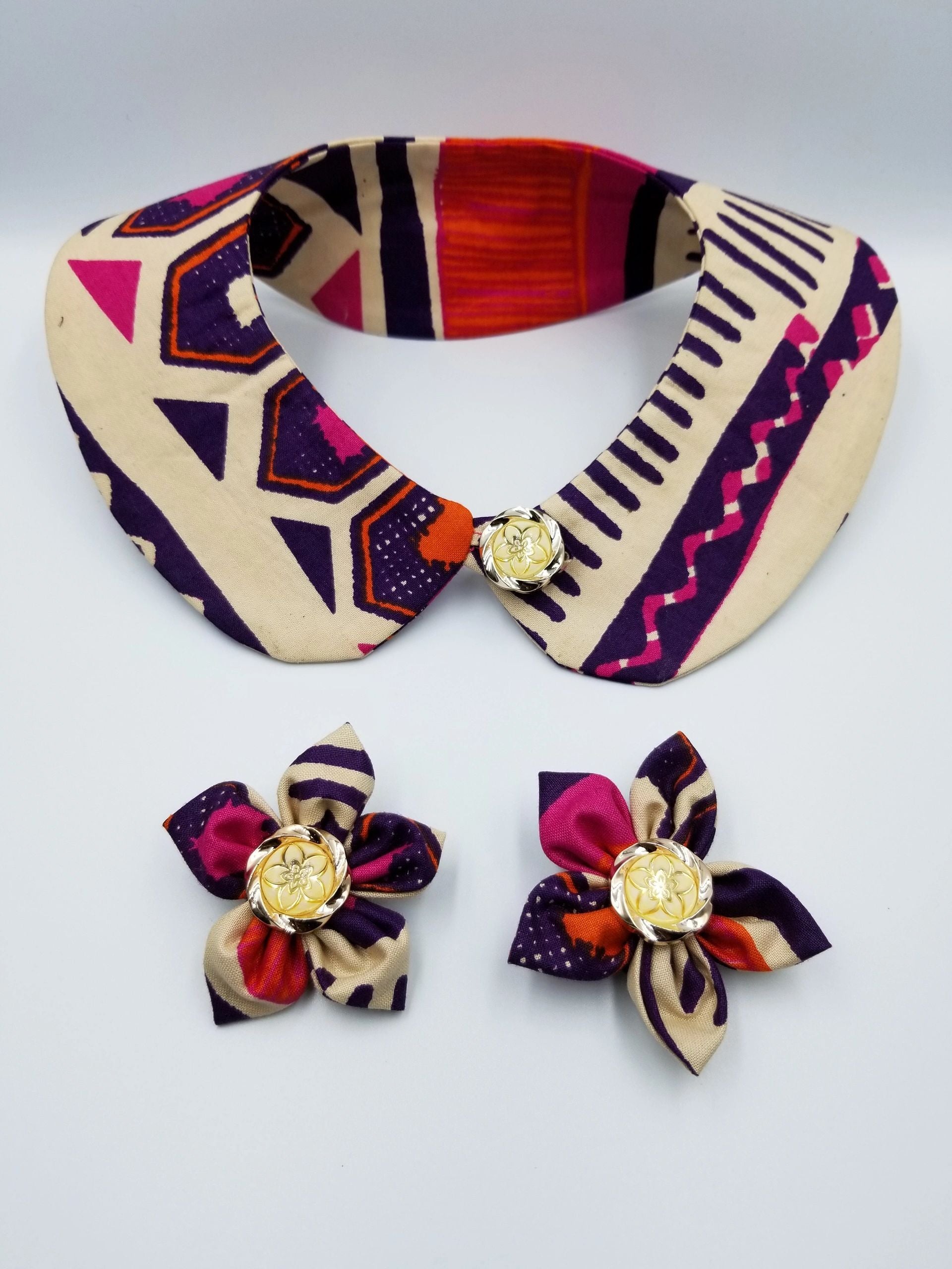 Ébène et Couleurs Styles- col claudine et clips amovibles