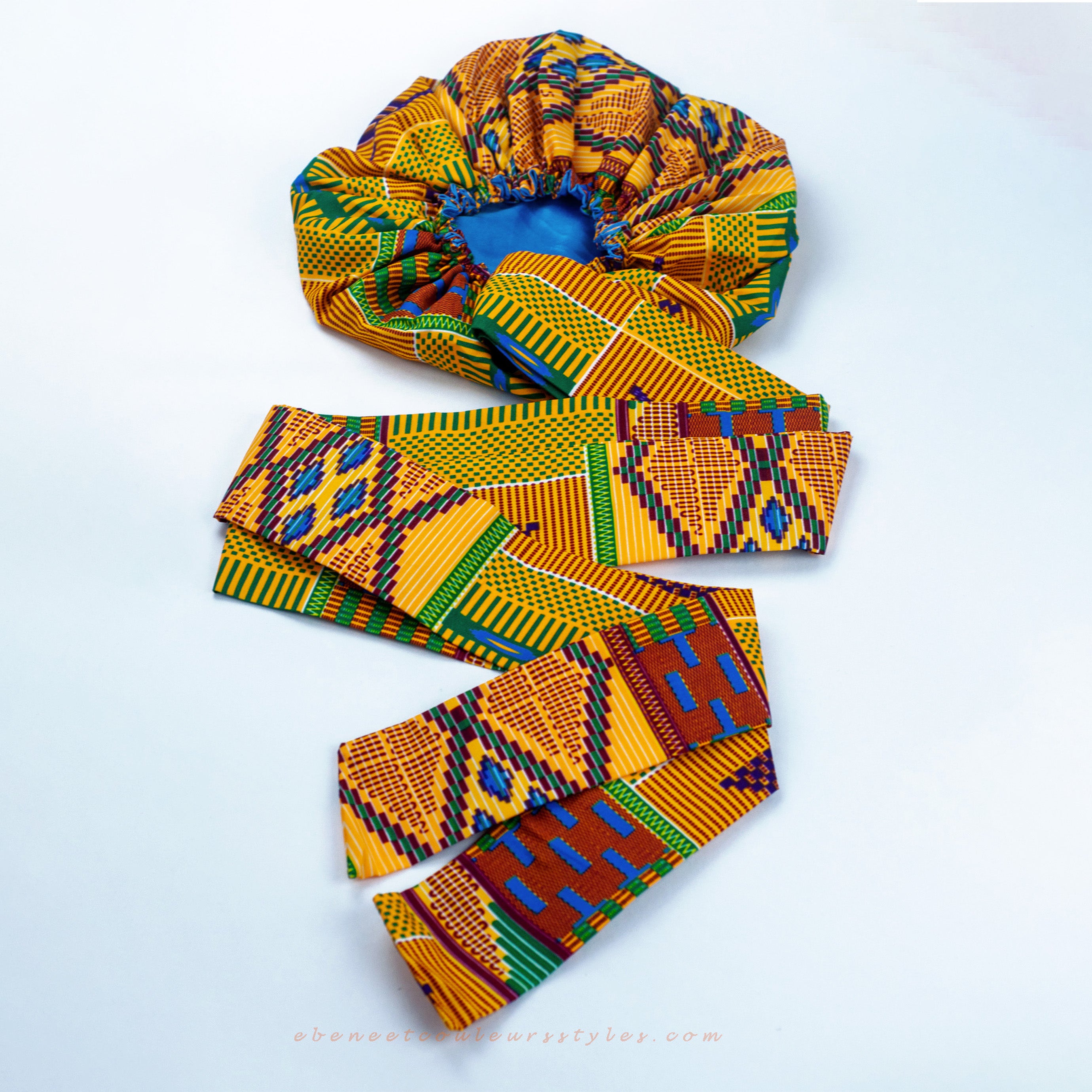 Foulard-bonnet wax/satin Pokou