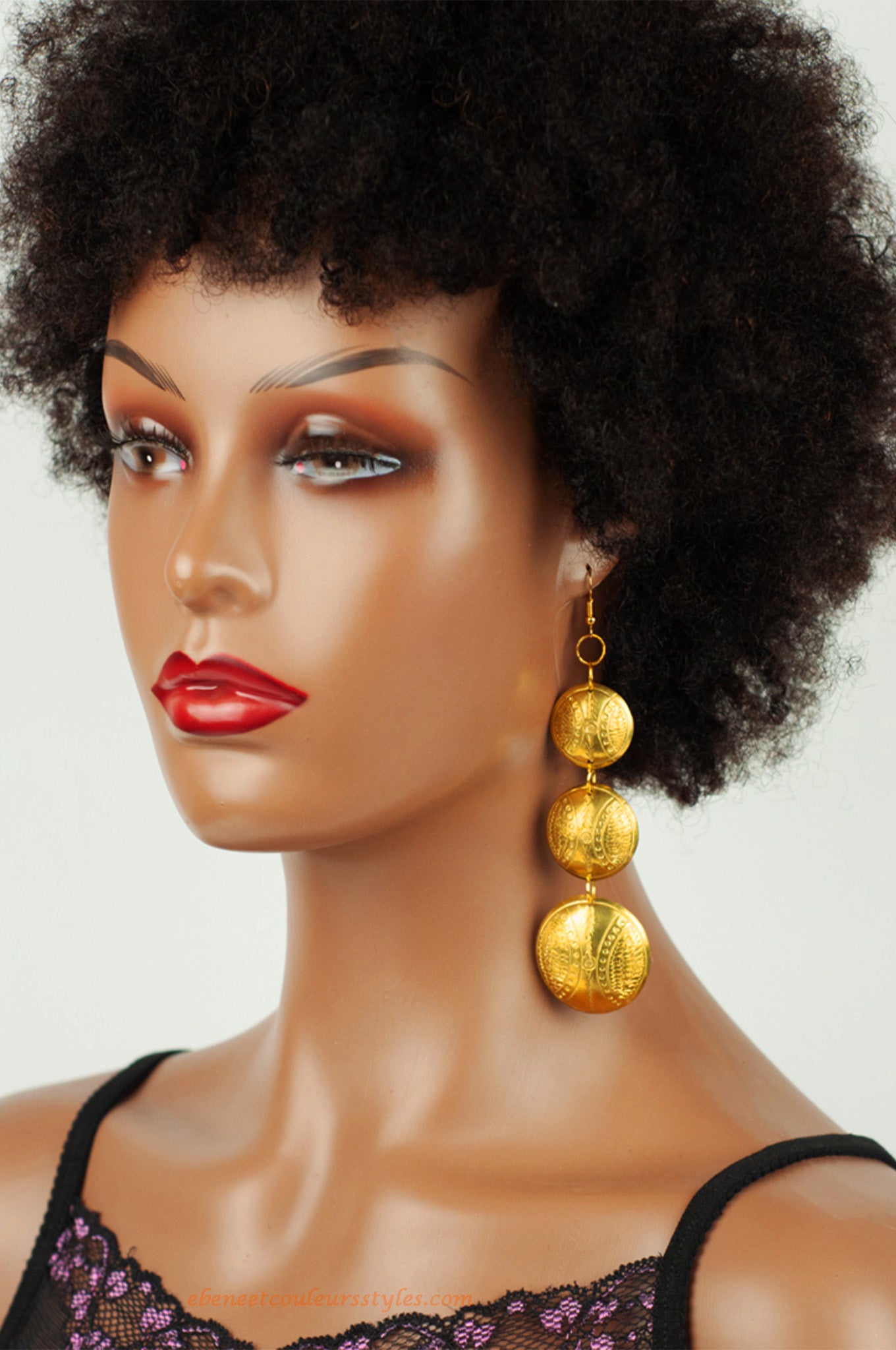 Ébène et Couleurs Styles-boucles d'oreilles