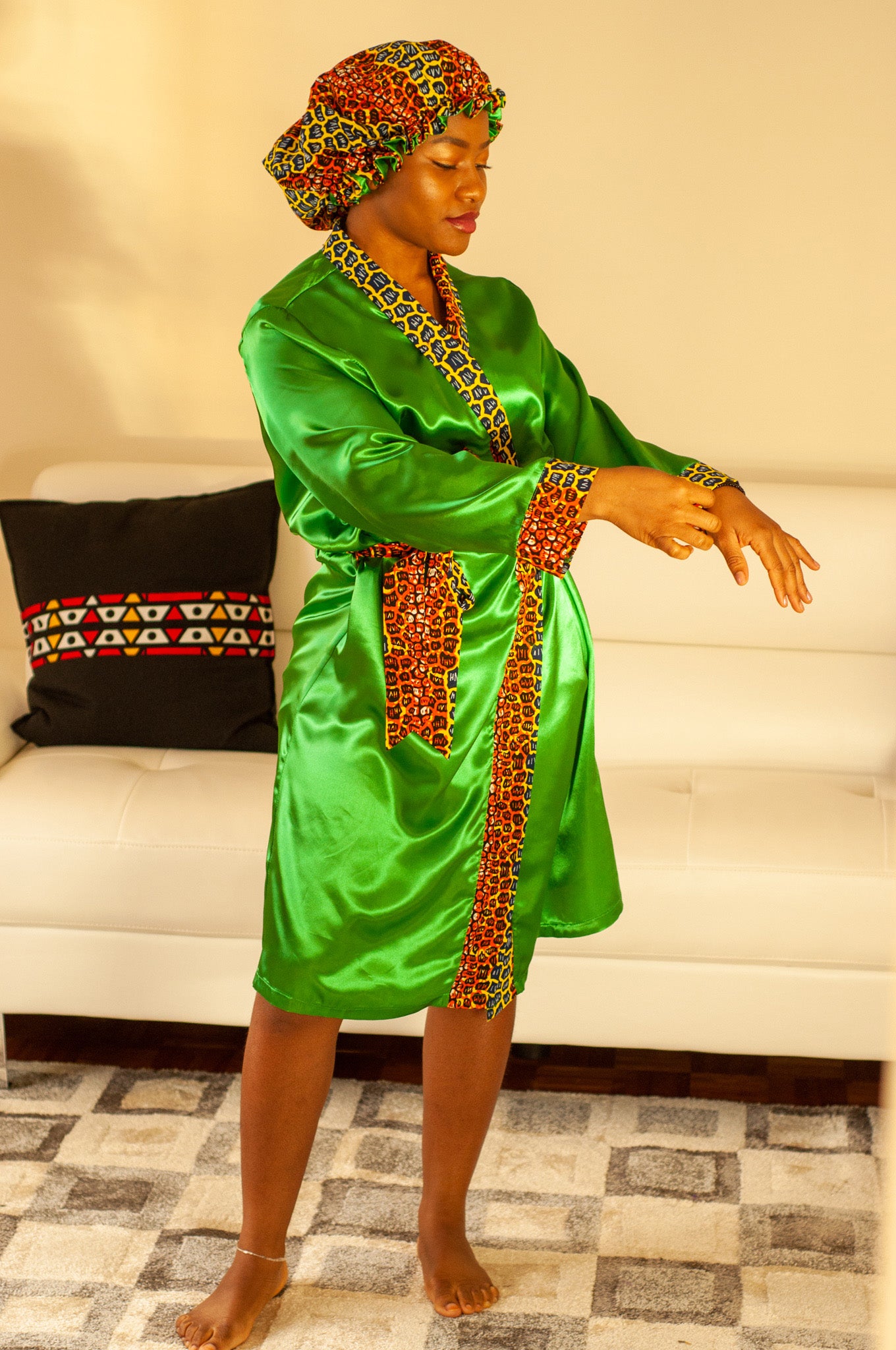 Bonnet wax/satin Véronica