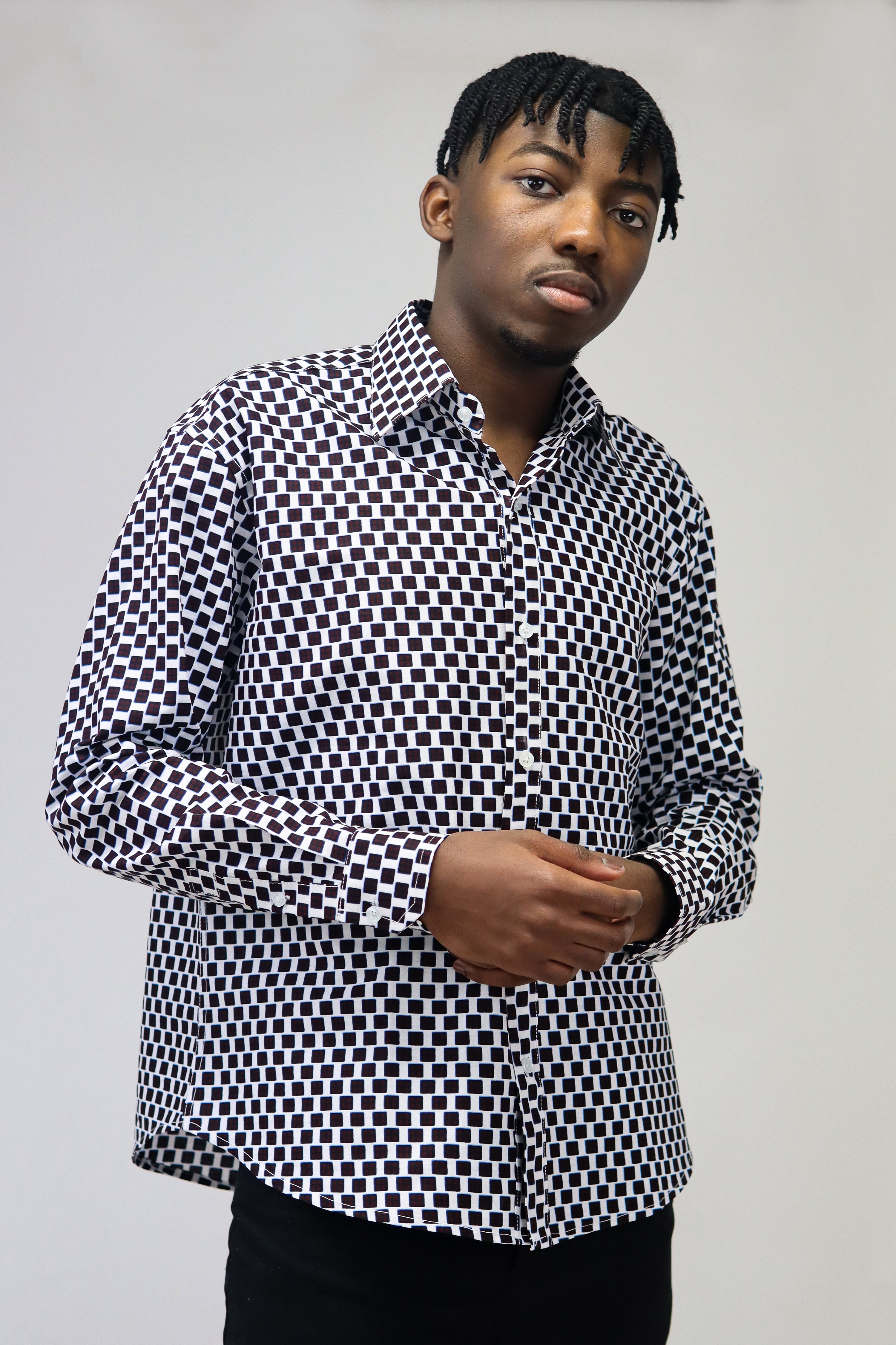 Ébène et couleurs styles- chemise wax homme