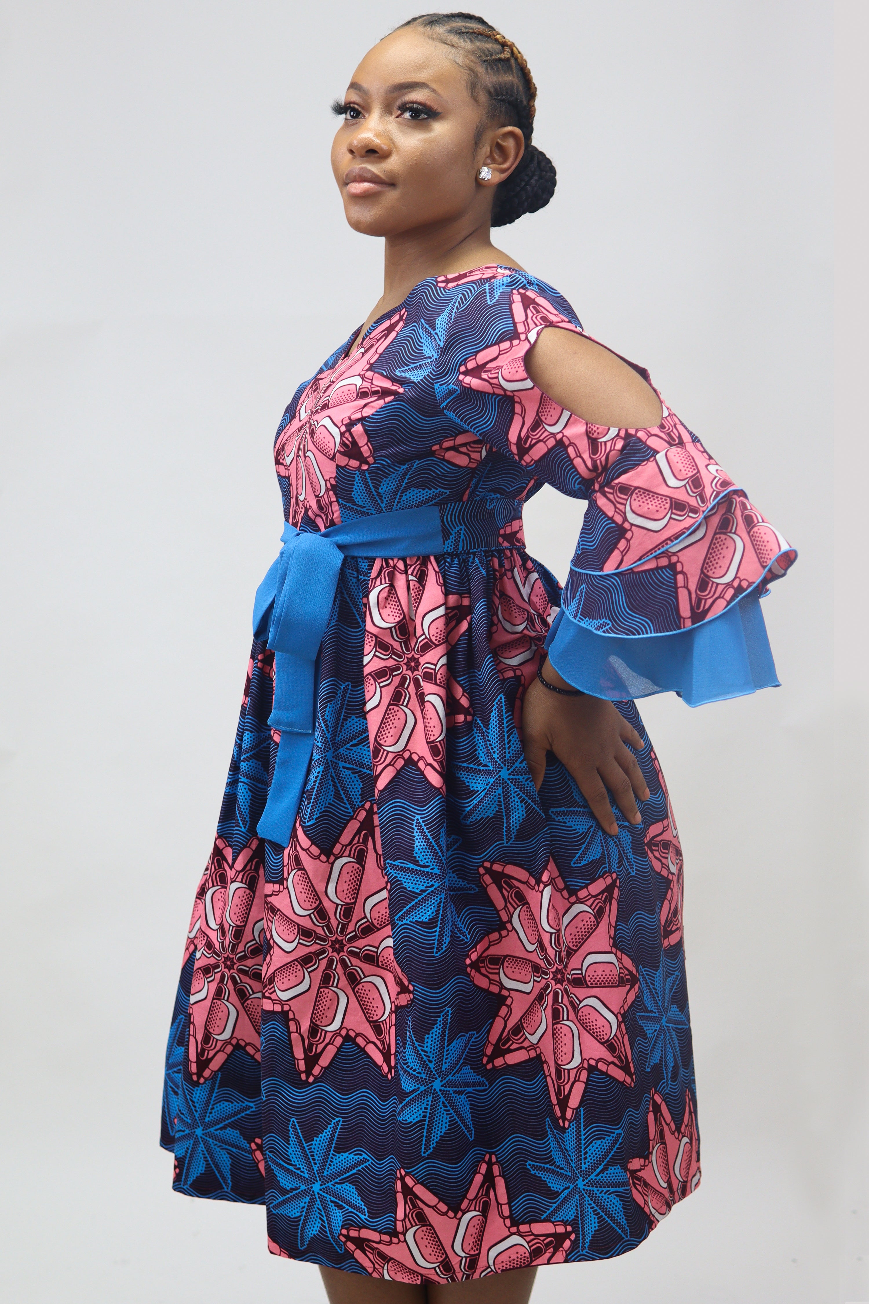 Ébène et couleurs styles-robe midi