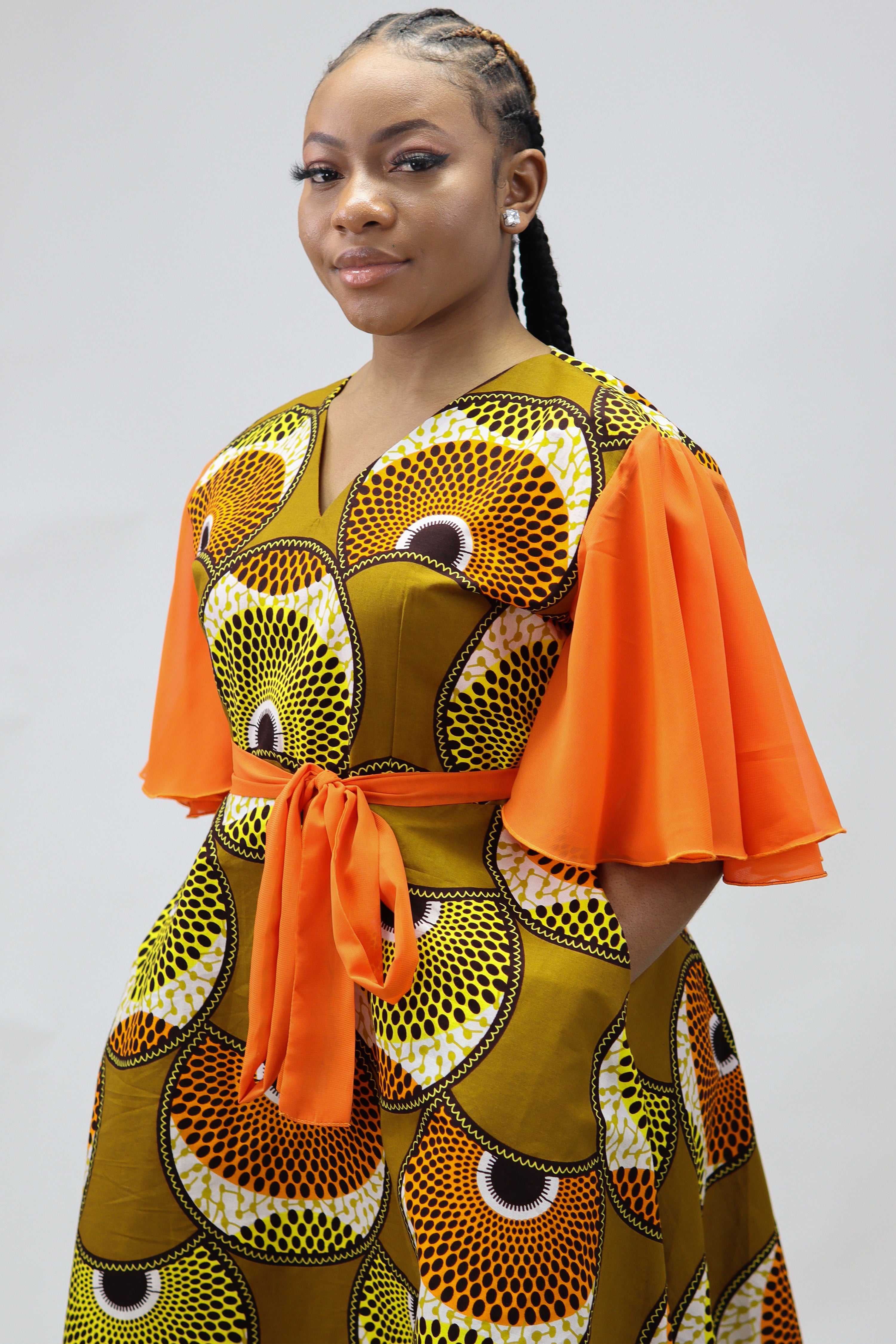 Ébène et couleurs styles-robe midi