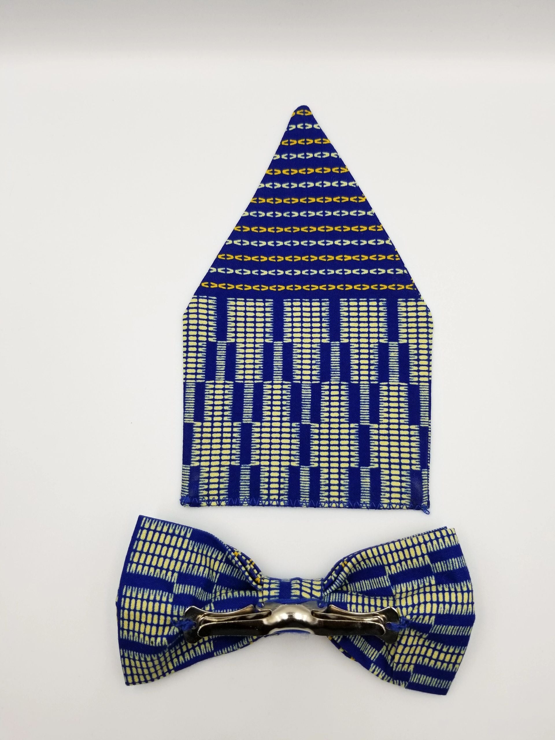Noeud papillon et pochette wax africain / African wax bow tie and pocket handkerchief