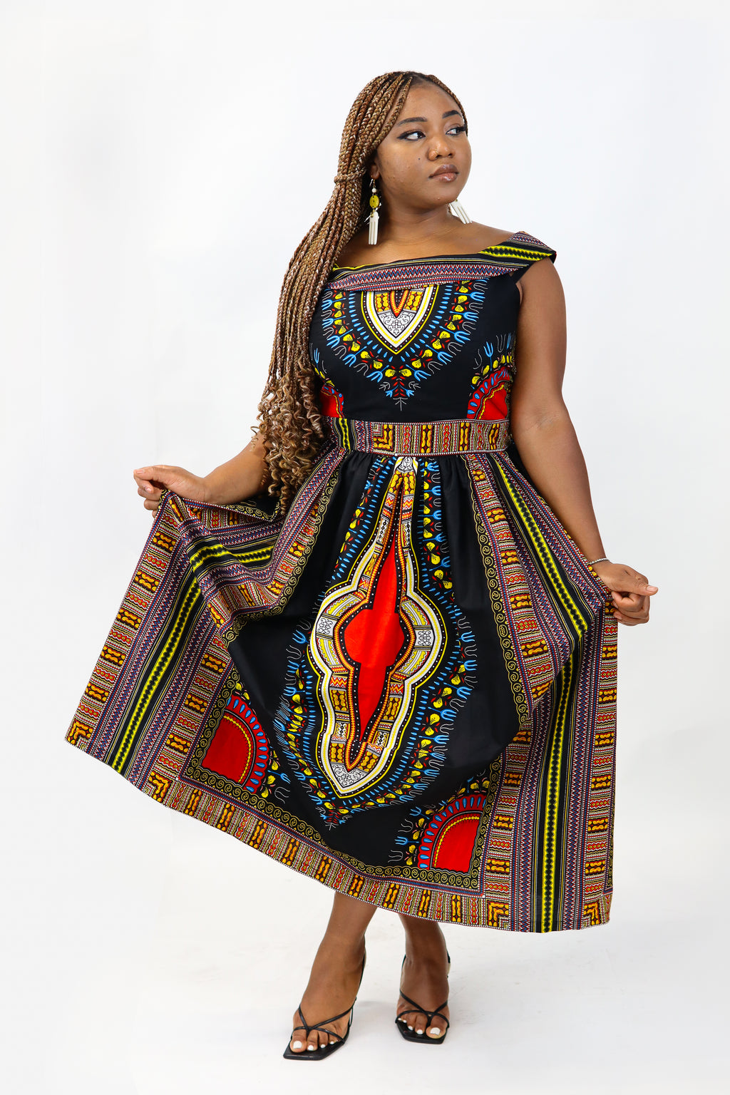 ROBE MIDI SANS MANCHES DASHIKI