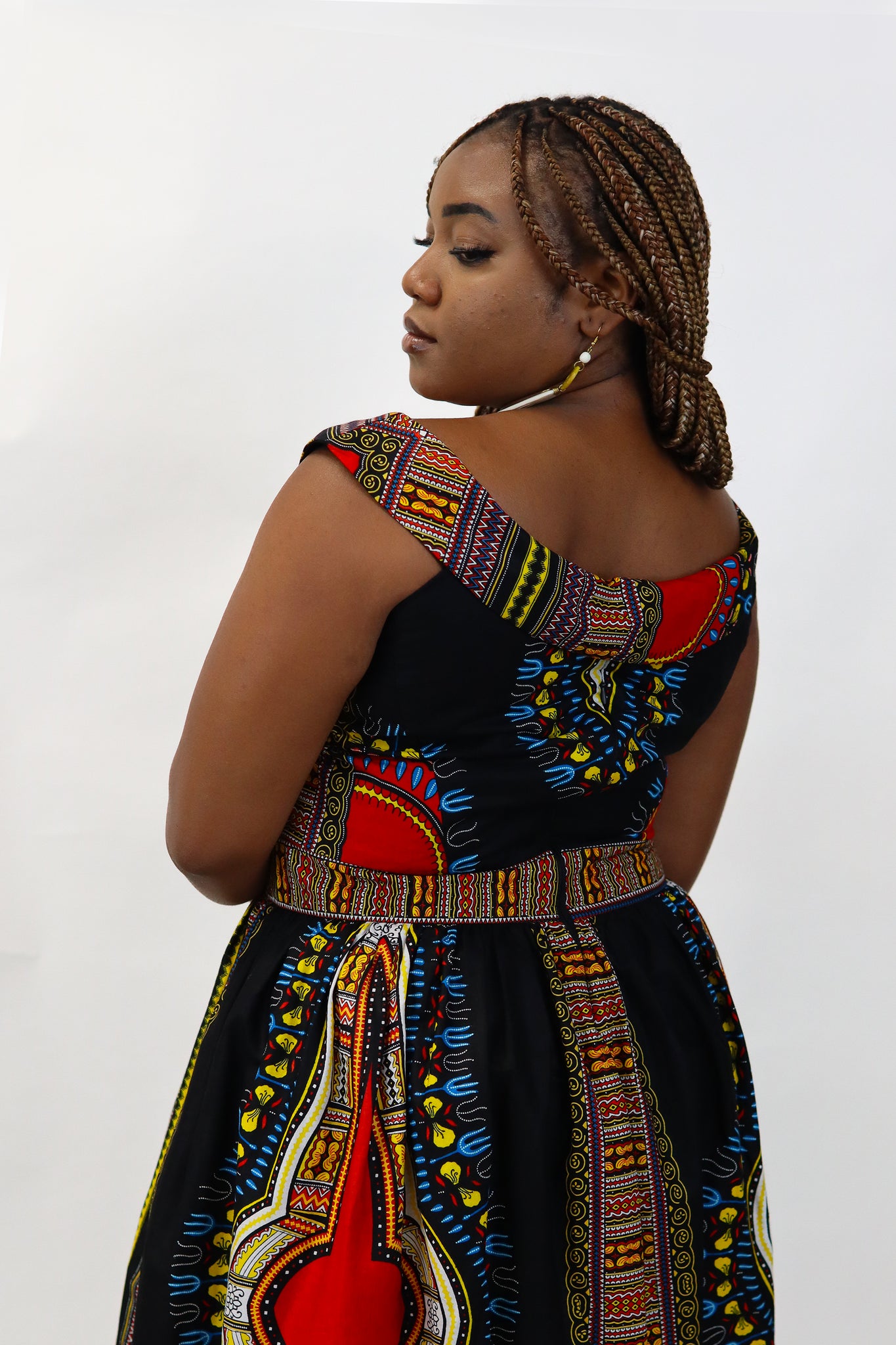 ROBE MIDI SANS MANCHES DASHIKI