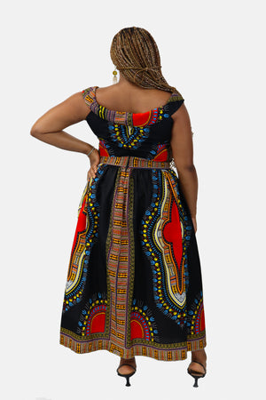 ROBE MIDI SANS MANCHES DASHIKI