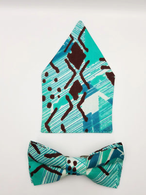 Noeud papillon et pochette wax africain / African wax bow tie and pocket handkerchief