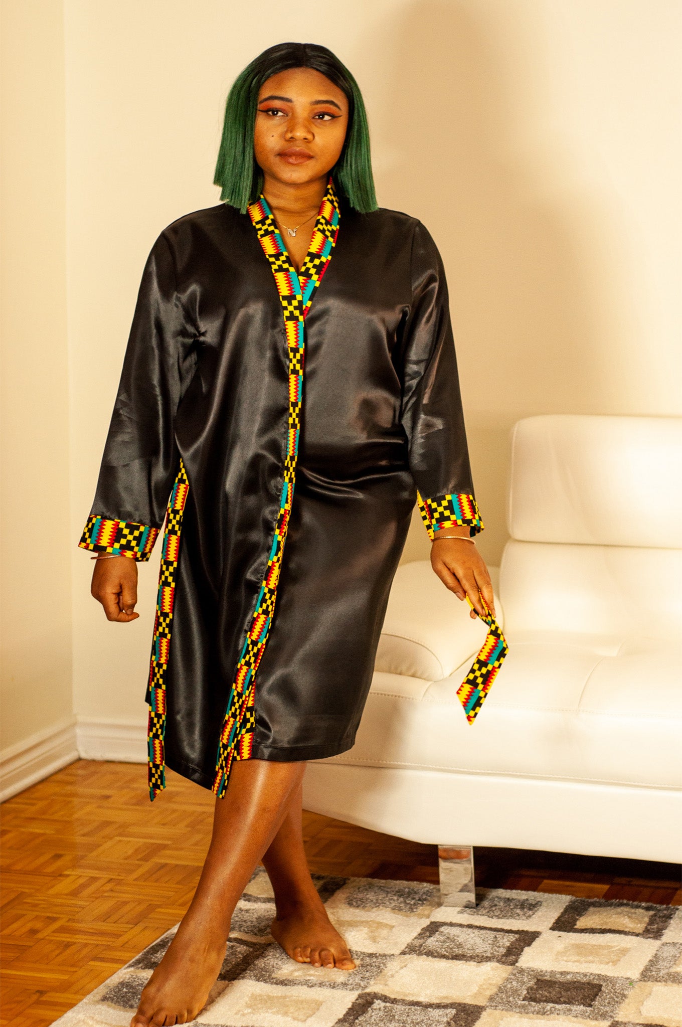 Peignoir en satin et wax Morella.