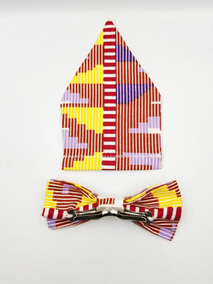 Noeud papillon et pochette wax africain / African wax bow tie and pocket handkerchief