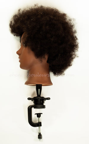 Tête de Mannequin 100 cheveux humains, coiffure afro-américaine, formation  à la coiffure, avec pince, style professionnel, vrais cheveux courts