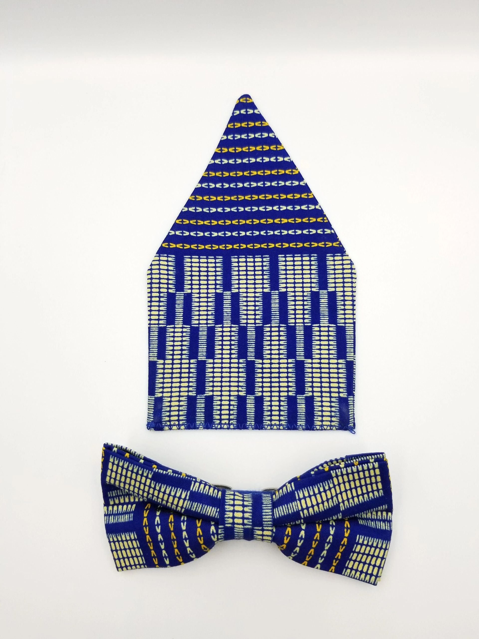 Noeud papillon et pochette wax africain / African wax bow tie and pocket handkerchief