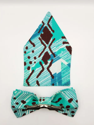 Noeud papillon et pochette wax africain / African wax bow tie and pocket handkerchief