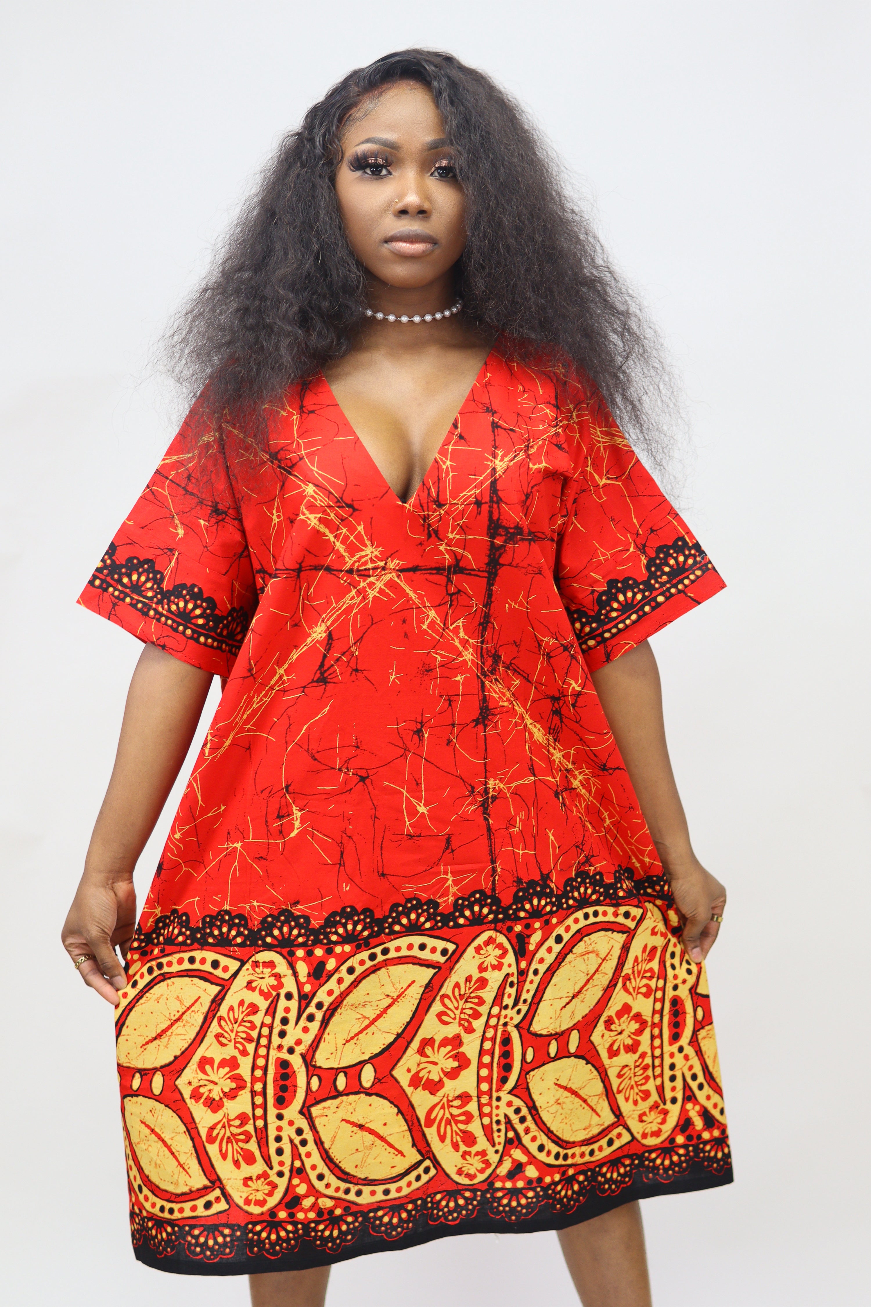 Robe tunique rouge Modèle 201007