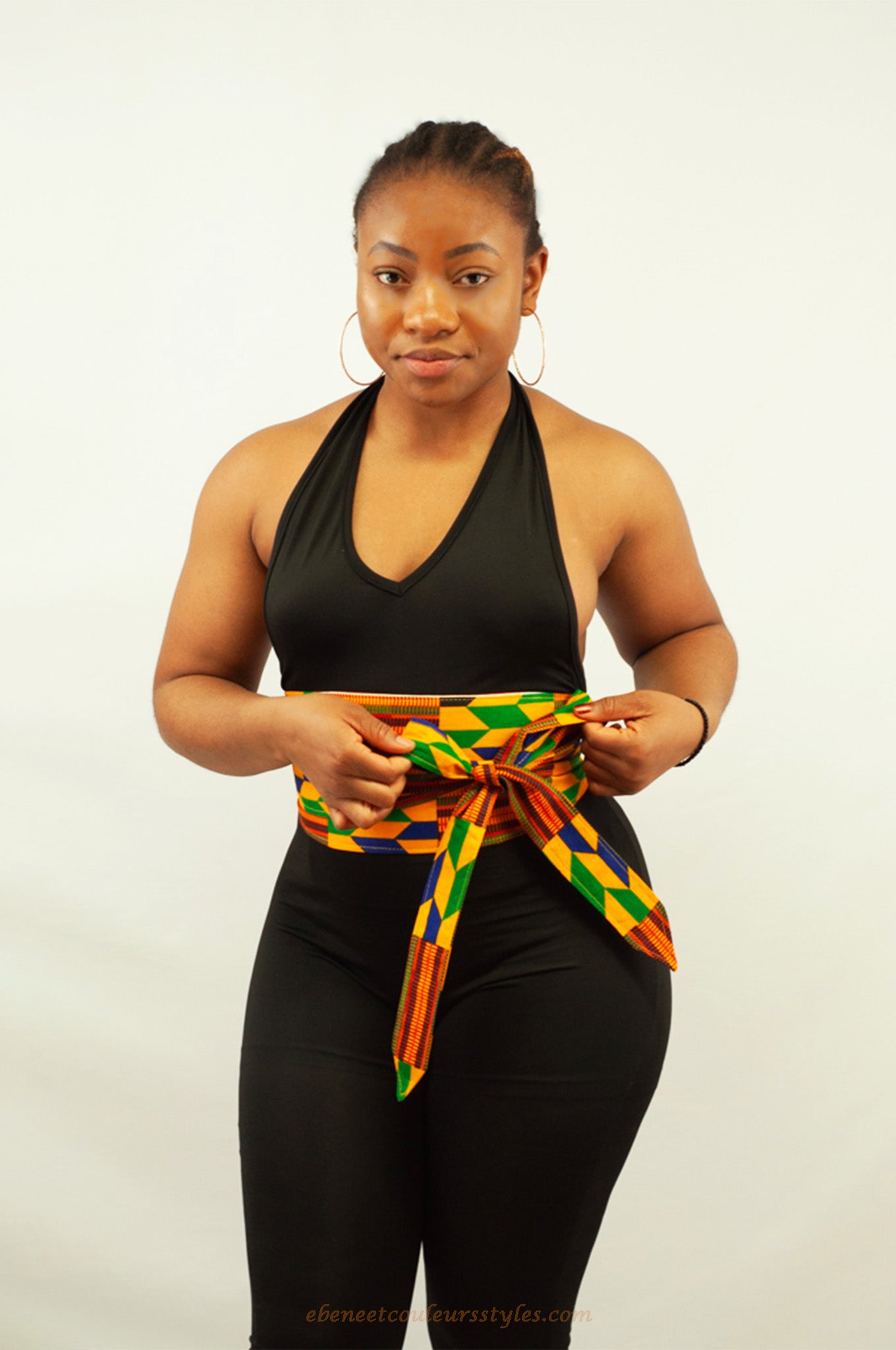 Ébène et couleurs styles-ceinture obi wax kenté