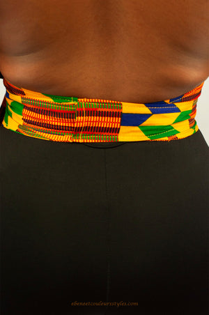 Ébène et couleurs styles-ceinture obi wax kenté