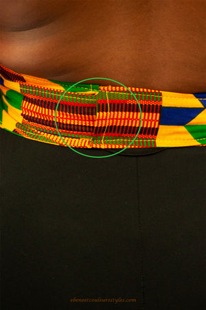 Ébène et couleurs styles-ceinture obi wax kenté