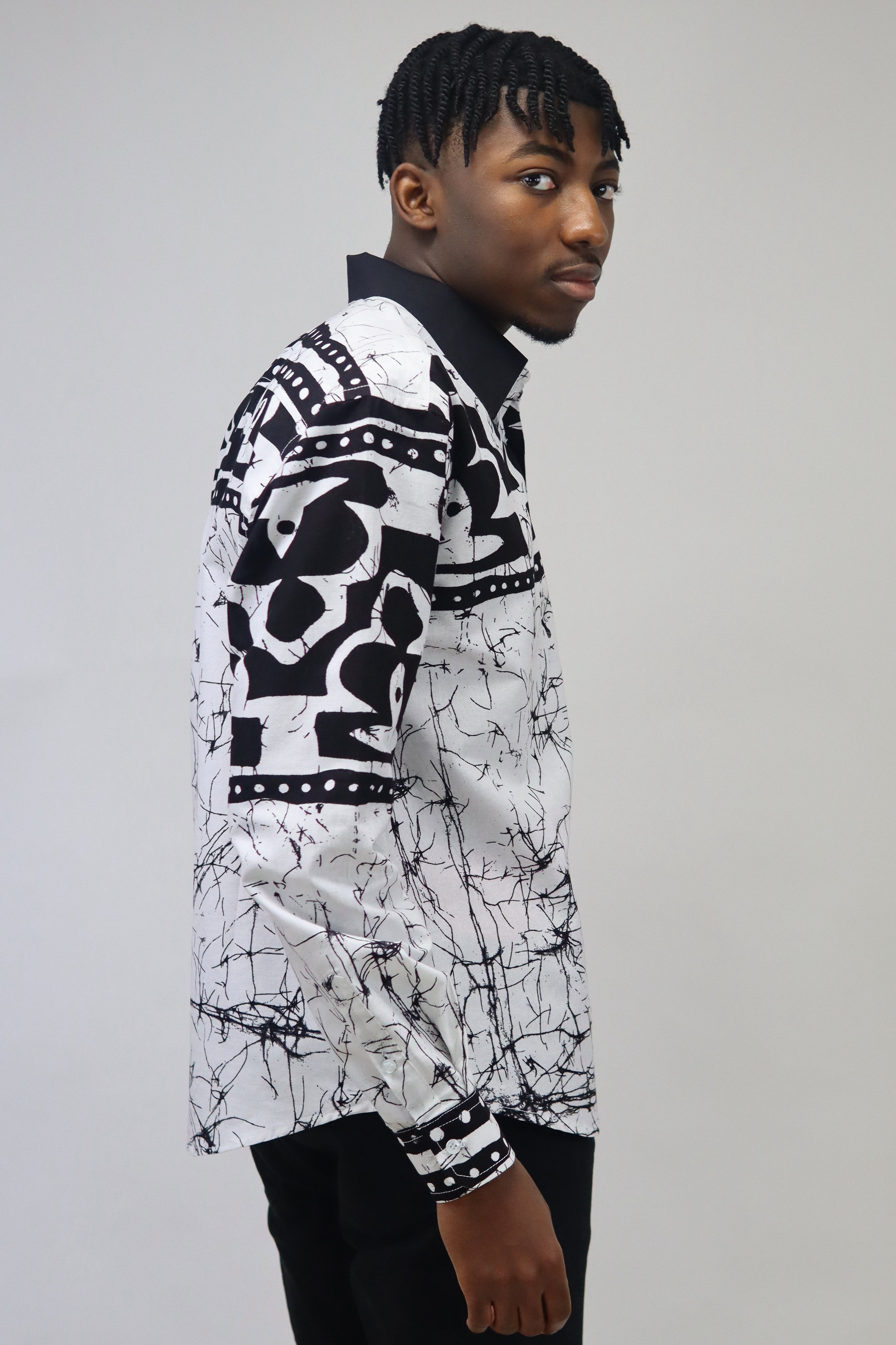 Ébène et couleurs styles-chemise wax homme