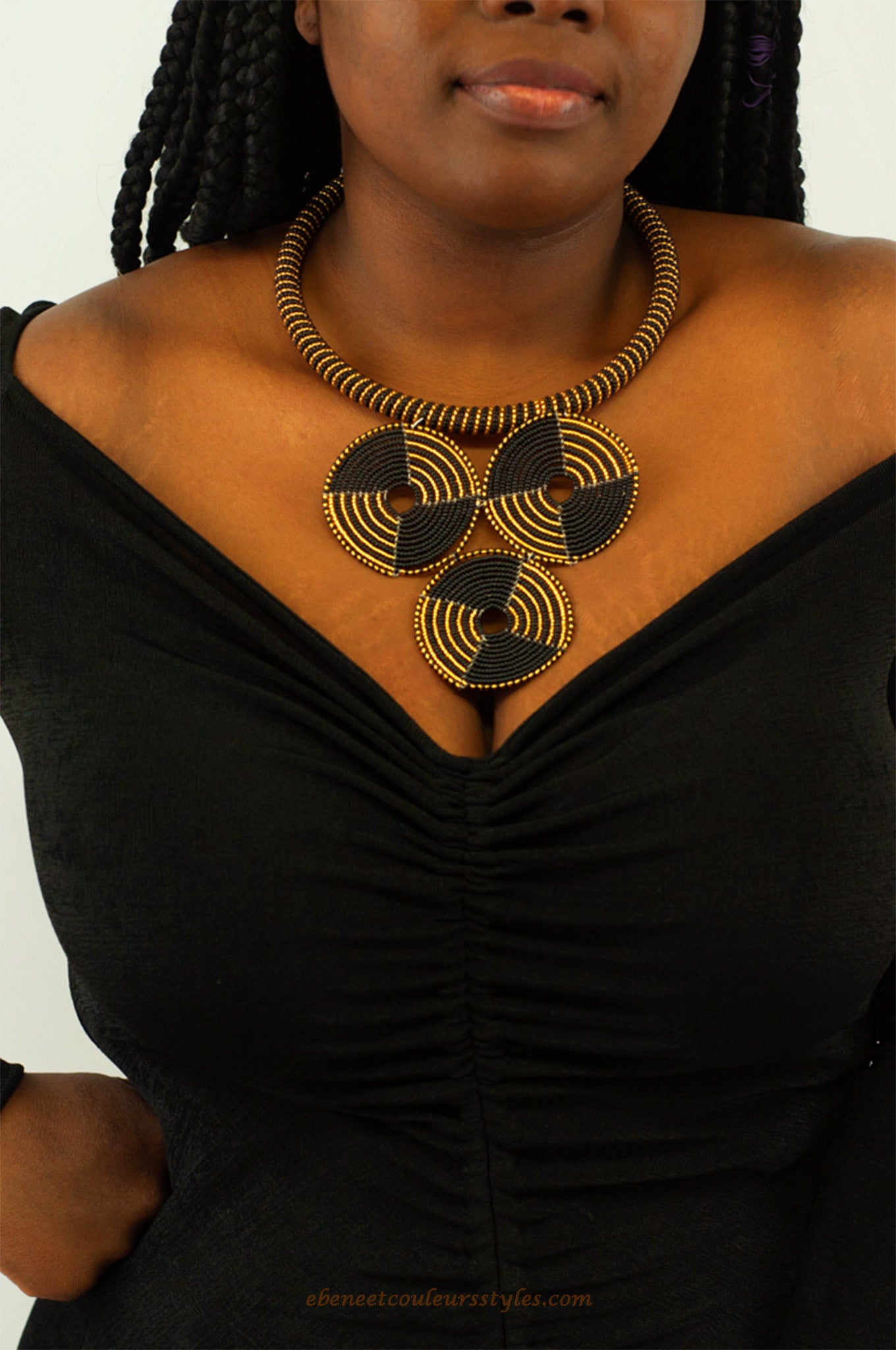 Collier Maasaï 3 rondelles Mila