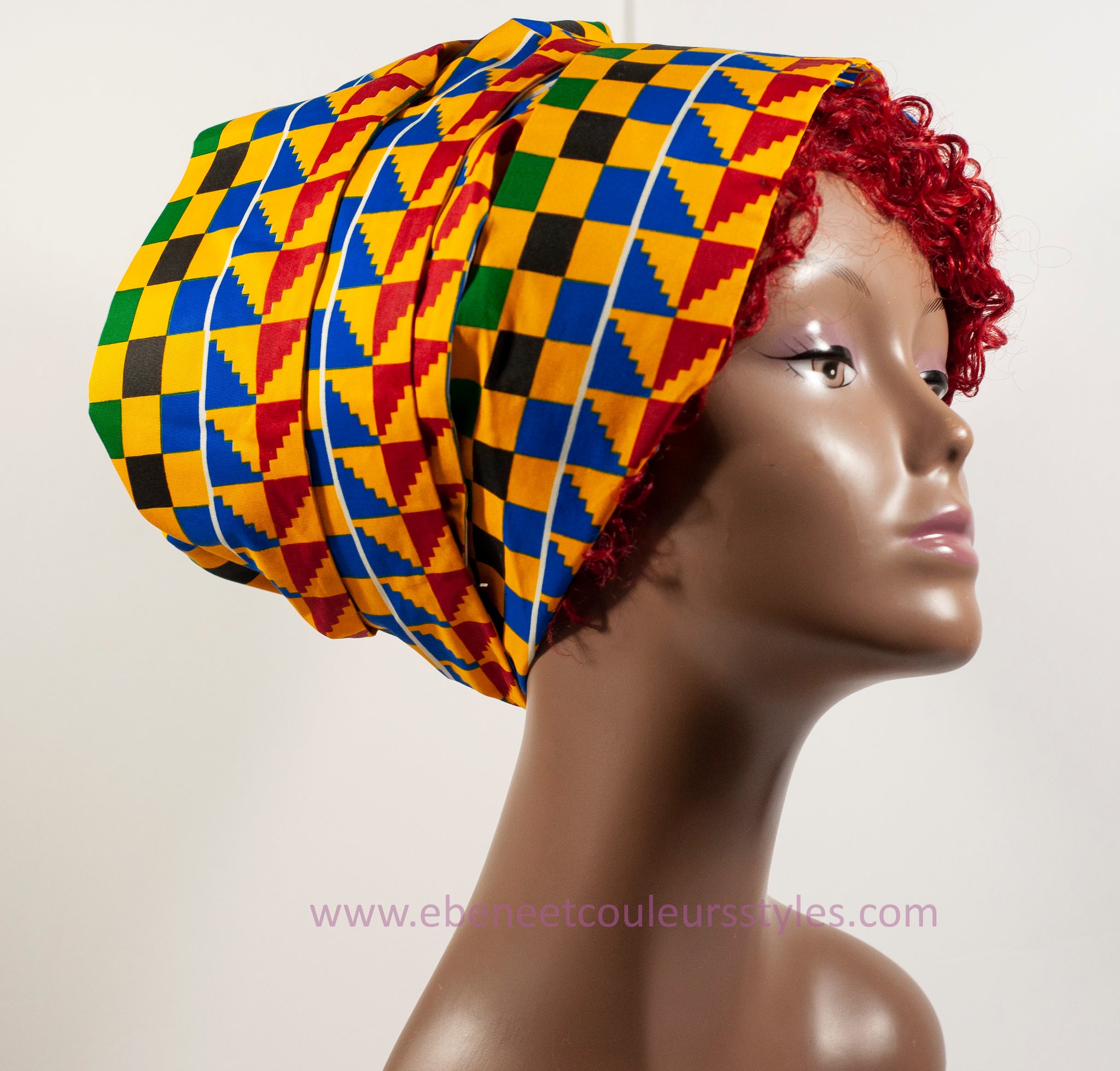 Foulard-bonnet wax/satin Amla