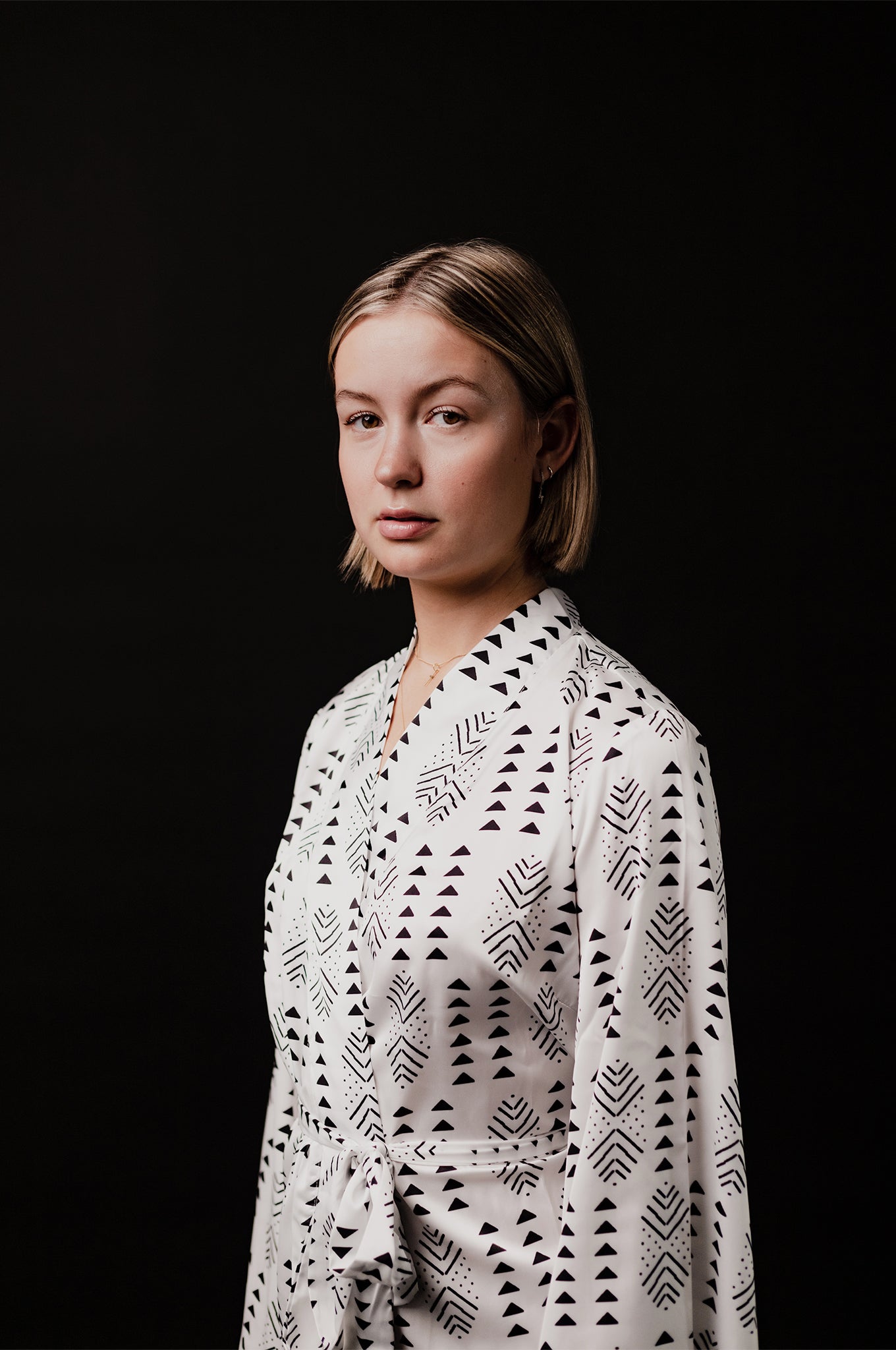 Robe de chambre à imprimé Africain avec dentelle